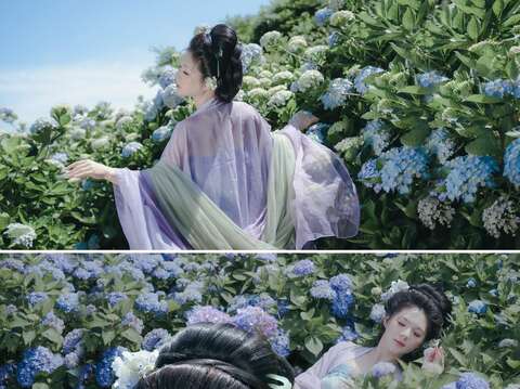 花與樹園藝可體驗古典的漢服裝扮(圖片來源：臺北市政府產業發展局)