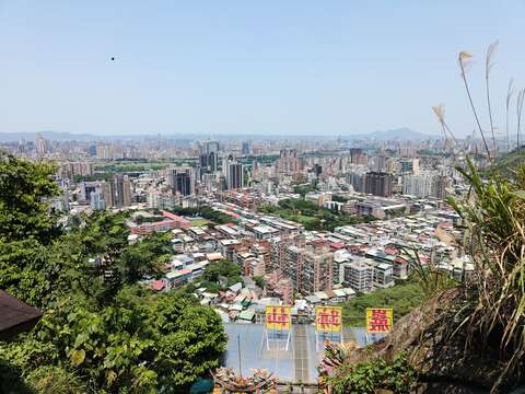 俯瞰大臺北景觀和遠處的林口臺地(圖片來源：臺北市政府工務局大地工程處)