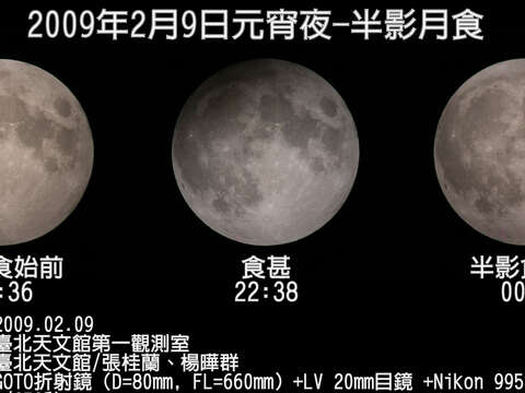 2009年2月9日的半影月食影像