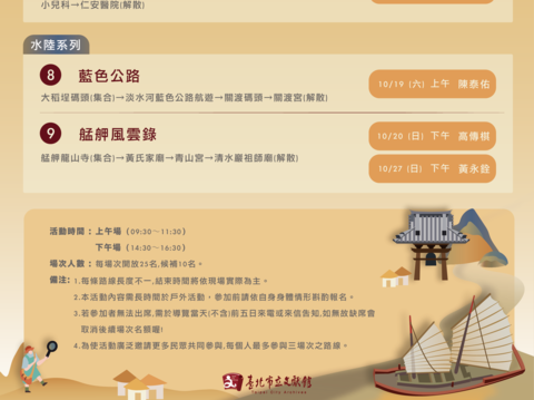 假日系列導覽路線表2(圖片來源：臺北市立文獻館)