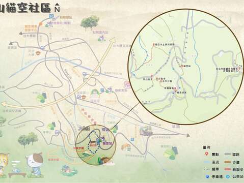 貓空社區導覽圖(圖片來源：臺北市政府工務局大地工程處)
