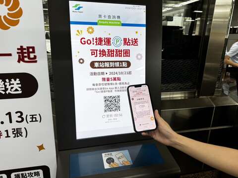 「捷運點」1點換1張甜甜圈兌換券活動(圖片來源：臺北大眾捷運股份有限公司)