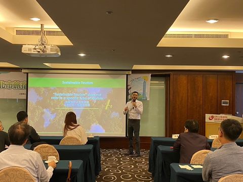 永續課程邀請GSTC全球永續旅遊委員會總經理岳湖(Roi Ariel)分享發展概況(圖片來源：臺北市政府觀光傳播局)