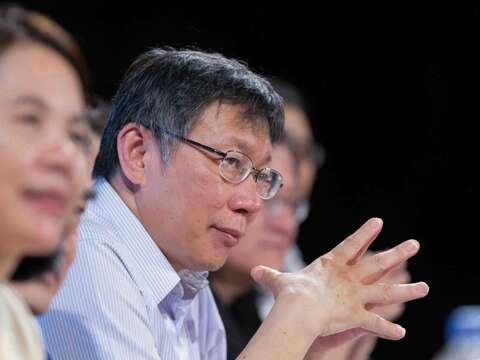 柯文哲市長於社子島座談。（潘俊霖攝）