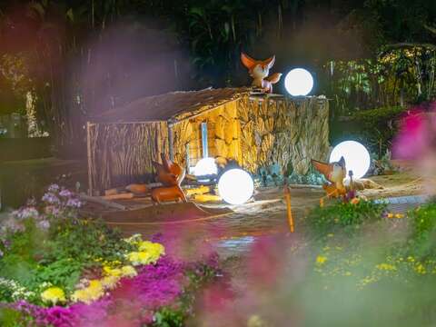 夜間的「沙漠之春」有著悠靜之美(圖片來源：臺北市政府工務局公園路燈工程管理處)
