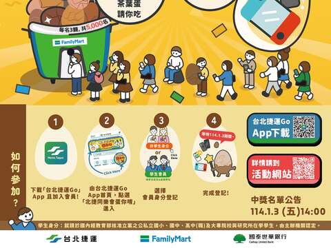 快來參加「北捷同樂會登記抽」活動(圖片來源：臺北大眾捷運股份有限公司)