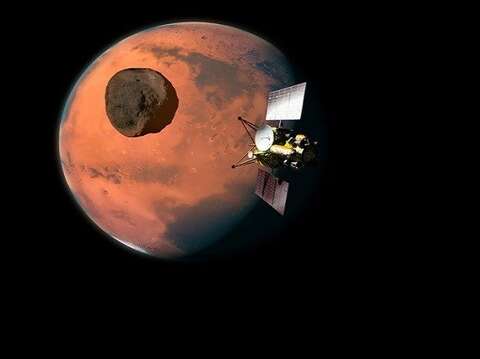 日本火星衛星探測計畫示意圖 (圖片來源：日本宇宙航空研究開發機構)