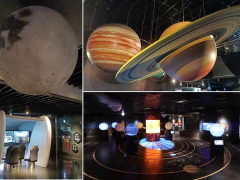 天文館展示場內有豐富的演示模型。(圖片來源：臺北市立天文科學教育館)