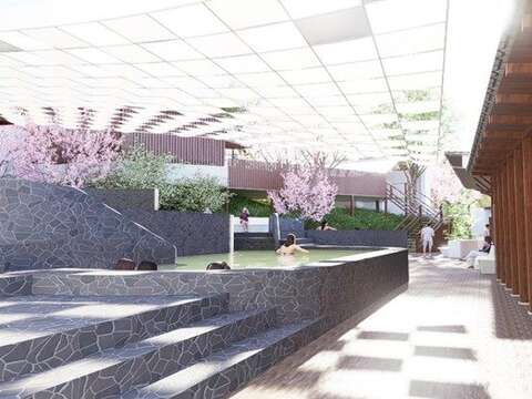 明亮安全的泡湯空間(圖片來源：臺北市政府工務局公園路燈工程管理處)