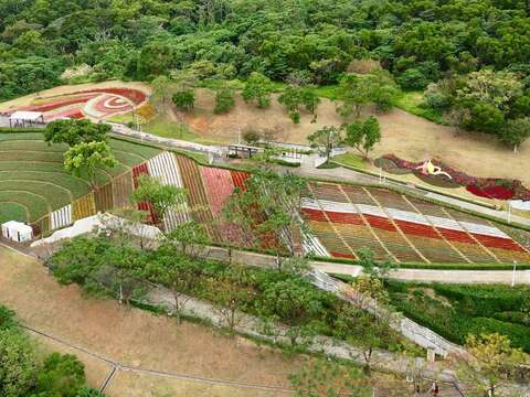 三層崎花海花況 空拍(圖片來源：臺北市政府工務局公園路燈工程管理處)