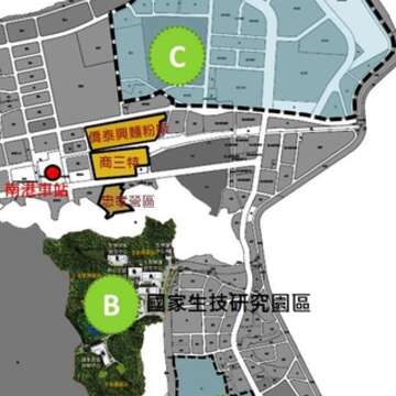 生技產業聚落策略基地位置圖