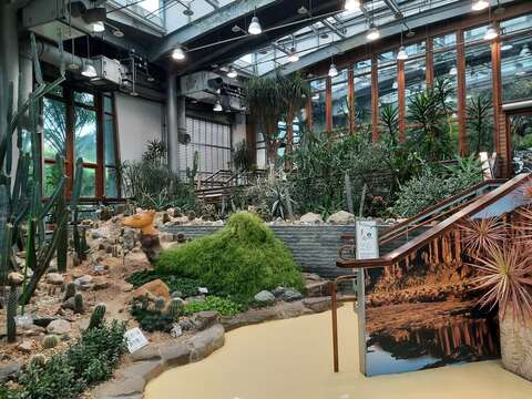 臺北典藏植物園是少見的室內森林玻璃屋綠建築。(圖片來源：臺北市政府工務局公園路燈工程管理處)