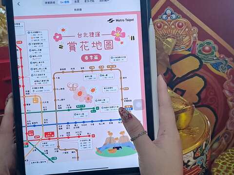 賞花地圖(圖片來源：臺北大眾捷運股份有限公司)