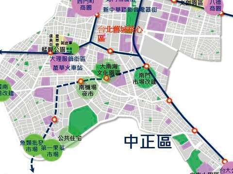 中正萬華商圈分布情形。(圖/台北市政府產業發展局提供)