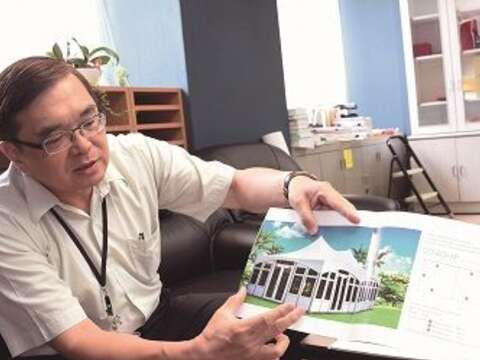 研考會主委陳銘薰親自解說選手村餐飲的規劃