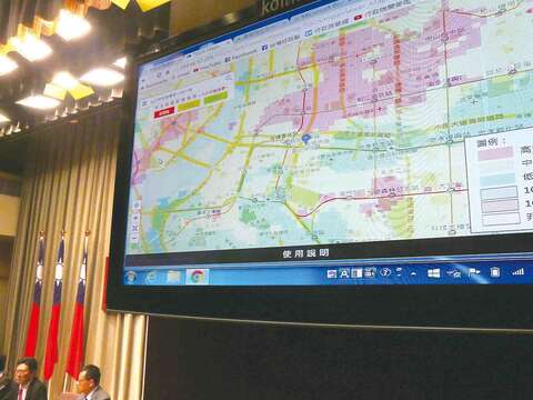 中央地質調查所公布的「土壤液化潛勢查詢系統」,供民眾查詢土壤液化的問題。(圖/中央社提供)