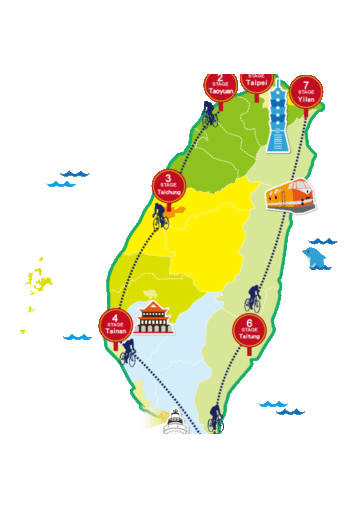 聽障自由車環台賽路線圖