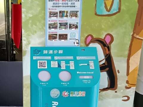 Ucup循環杯店家提供歸還位置(圖片來源：臺北市立動物園)