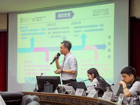 2025雙北世壯運第九次組委會-執行辦公室主任張勝傑簡報(圖片來源：臺北市政府體育局)