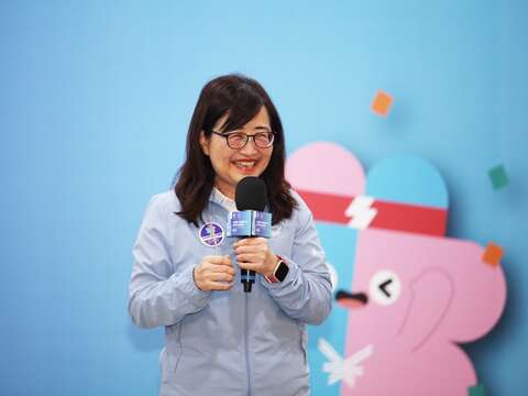 臺北市政府林奕華副市長感動致詞，邀請大家於賽會期間走進場館為選手熱情加油。(圖片來源：臺北市政府觀光傳播局)
