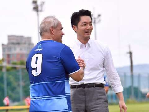 蔣萬安祝福現場所有選手都能全力以赴、享受比賽，在賽場上揮灑熱情(圖片來源：臺北市政府秘書處媒體事務組)