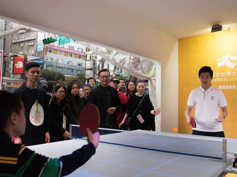 Taipei Lantern Festival Spokesperson, Chiang Hung-Chieh,  Visits Universiade Interactive Area at the Opening Ceremony