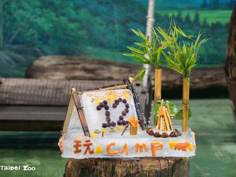 以露營為主題的「玩CAMP」蛋糕(圖片來源:臺北市立動物園)