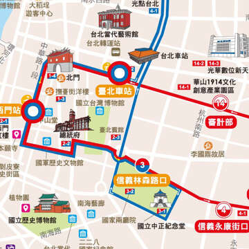 台北市雙層觀光巴士路線圖