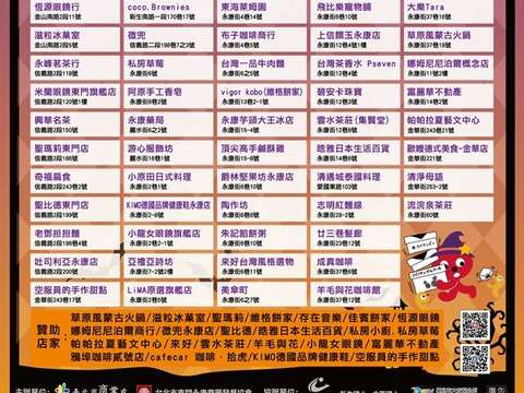 「2025東門永康節」不給糖就搗蛋之合作店家名單（圖片來源：臺北市商業處）