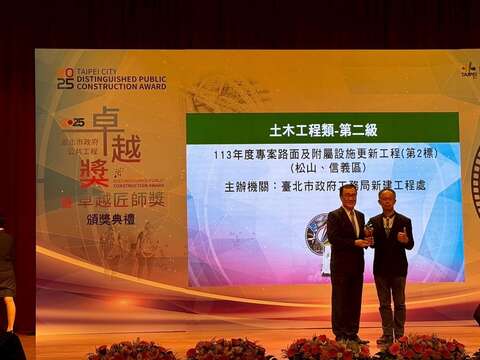 Great News! New Construction Office’s 8 Projects Recognized by Taipei City Government’s Distinguished Public Construction Award