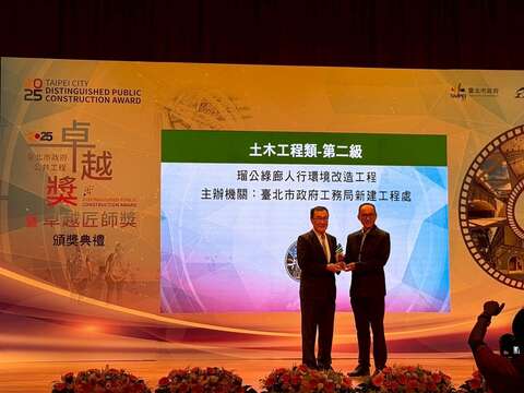 Great News! New Construction Office’s 8 Projects Recognized by Taipei City Government’s Distinguished Public Construction Award