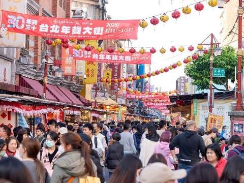 臺灣年味在臺北-迪化街年貨大街遊逛人潮