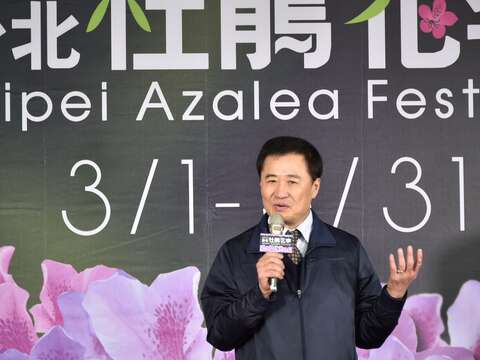 臺北市副市長陳景峻於記者會現場致詞