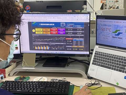 軌道溫度計監控軌溫(圖片來源:臺北大眾捷運股份有限公司)