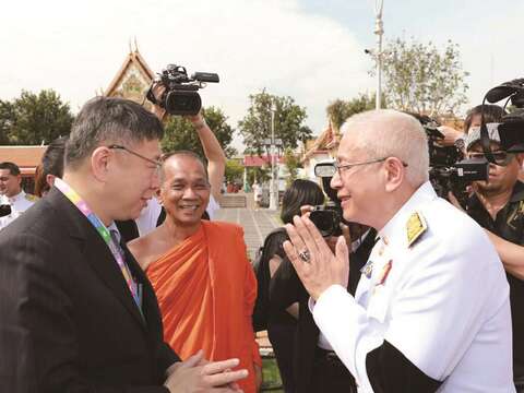 柯市長與泰國文化宗教部長顧問相談甚歡。（圖／台北市政府觀光傳播局提供）