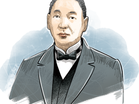 茶業大亨陳天來(繪圖/James Lee)