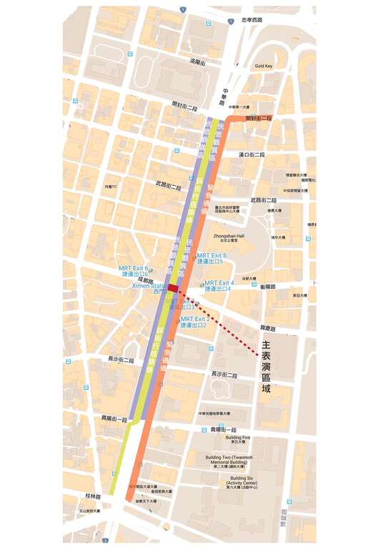 台北燈節遊行週日下午3時在中華路盛大舉行。