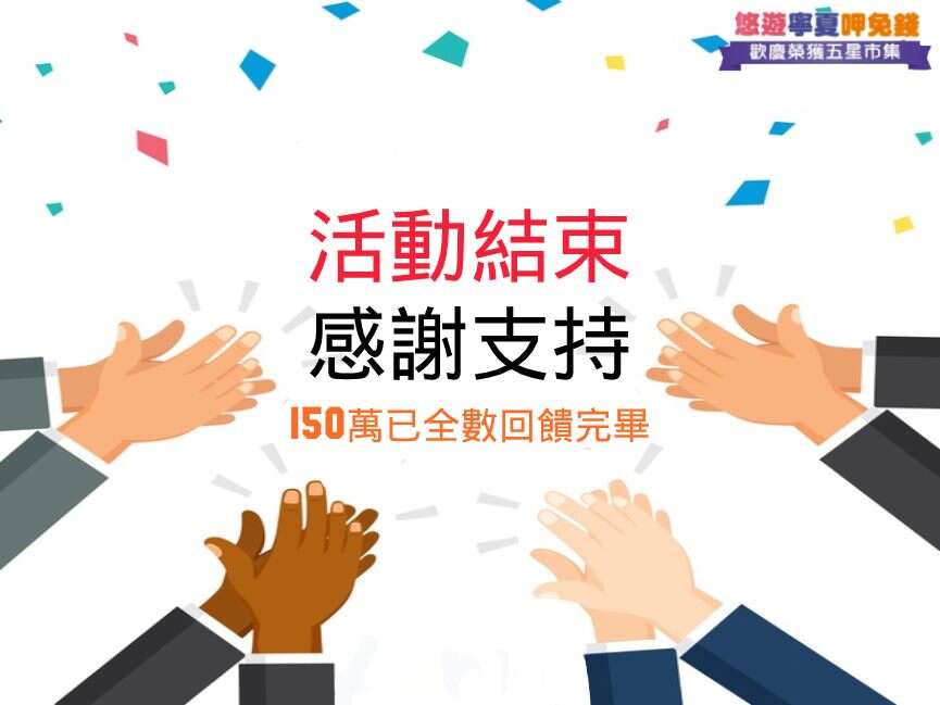 悠游宁夏呷免钱活动结束，感谢大家热烈参与及支持
