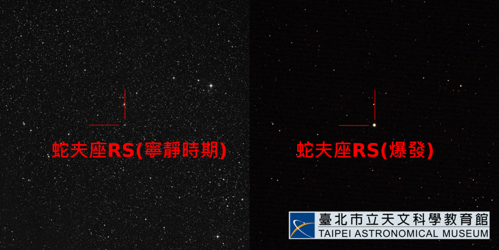 RS OPH爆發前後影像