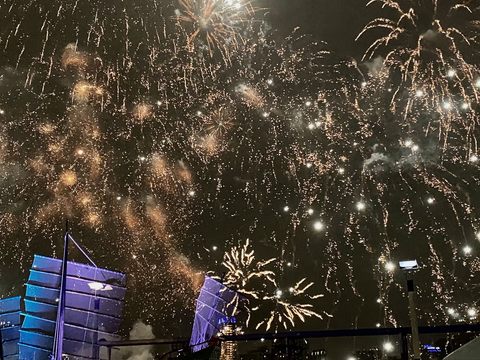 Fireworks Light up the Sky over Dadaocheng on Saturday Night