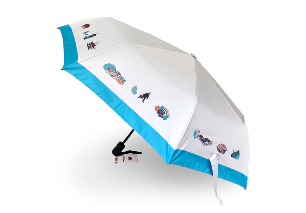 「臺北城市散步晴雨兩用傘」自動摺疊功能，不僅防潑水，同時抗UV，防曬防風功能加倍