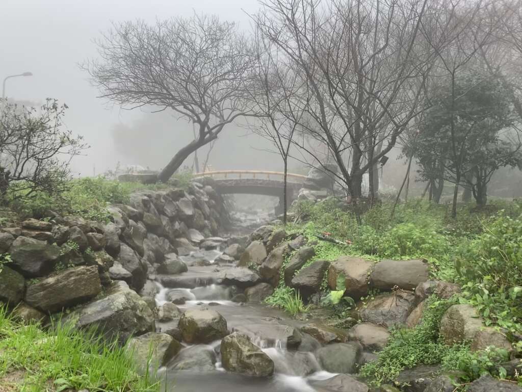 後山馬槽溪支流雲霧繚繞。