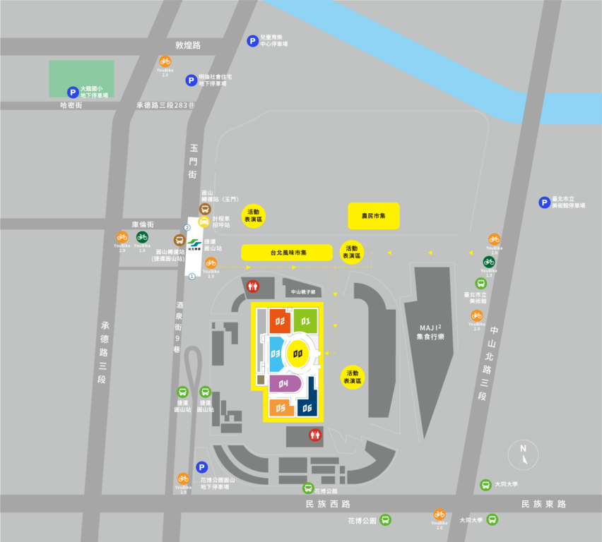 2022台北城市博覽會地圖(圖片來源：臺北市政府工務局公園路燈工程管理處)