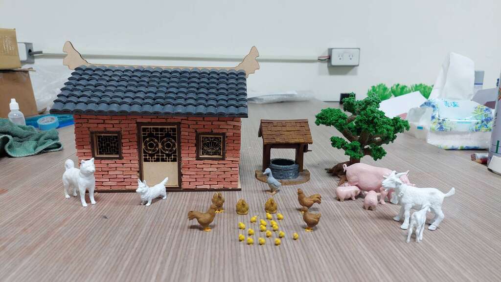 「第1季研习课程」3D列印-迷你仿真房屋造景课程作品示意图。(图片来源：台北市青少年发展暨家庭教育中心)