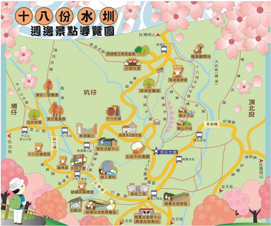 十八份水圳导览图。(图片来源：台北市政府工务局大地工程处)