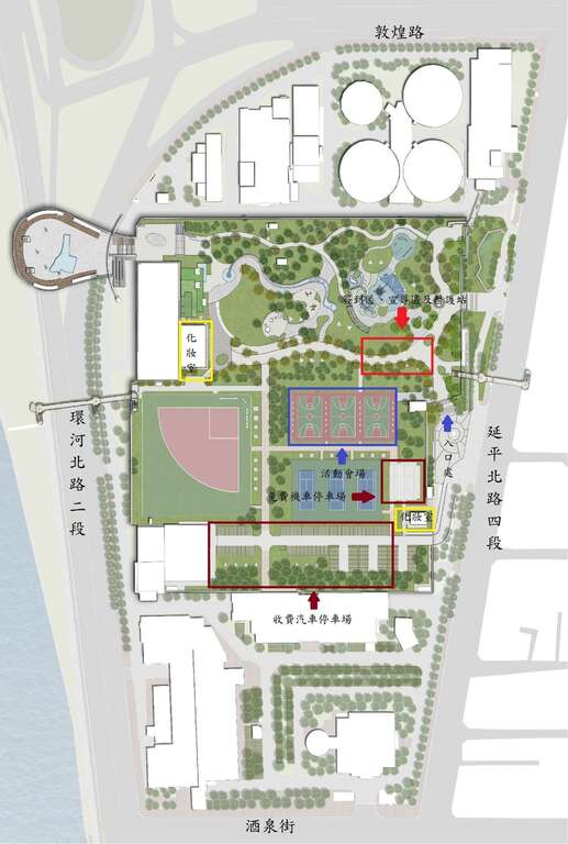 111年度敦亲睦晚会活动现场配置图(图片来源：台北市政府工务局卫生下水道工程处)