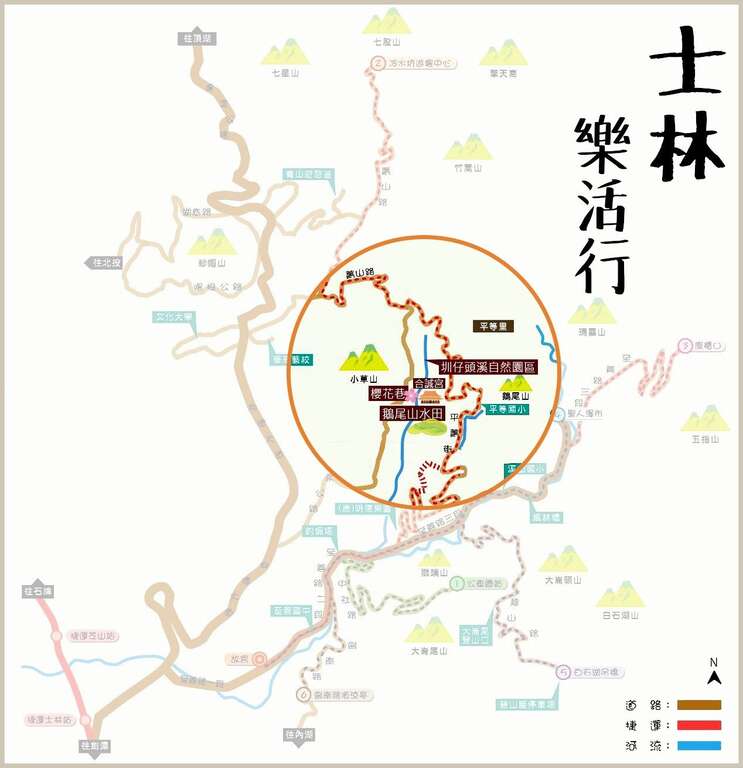 士林樂活行地圖(圖片來源：臺北市政府工務局大地工程處)