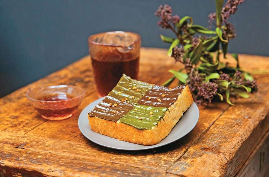 點一份「四種茶抹醬吐司」，可一次享受四種風味。（攝影／林煒凱）