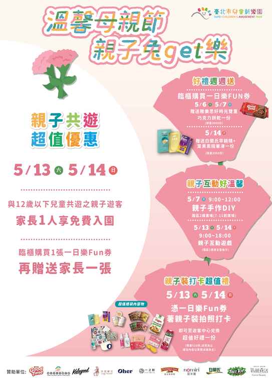 儿童新乐园於5月13日及5月14日推出系列母亲节优惠活动