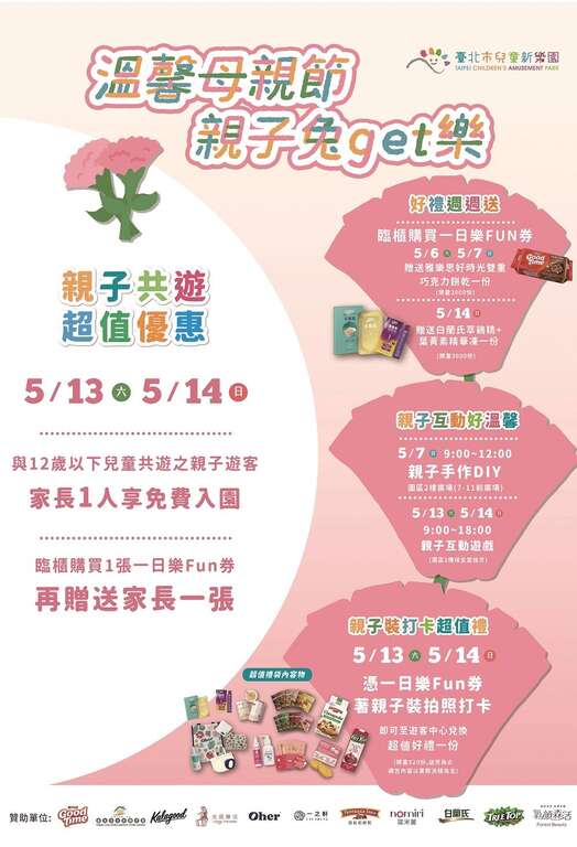 儿童新乐园母亲节优惠活动海报(图片来源：台北大众捷运股份有限公司)